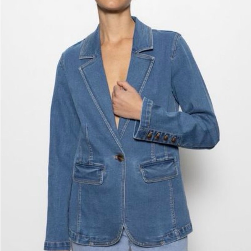 Sanctuary Classic Blue Denim Blazer
